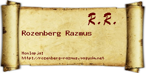 Rozenberg Razmus névjegykártya